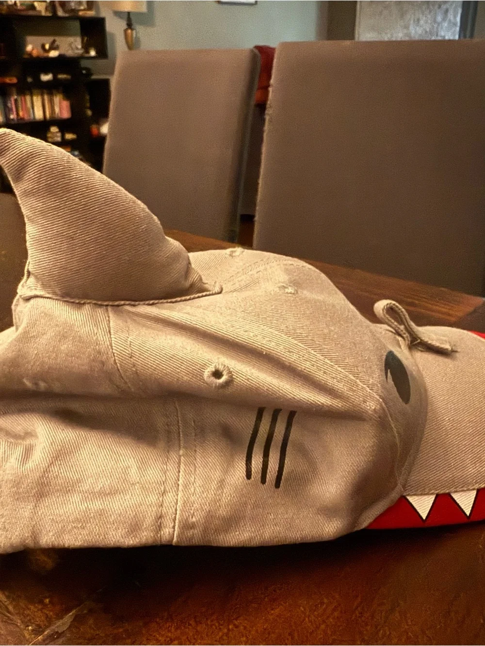 Kids Shark Character Baseball Cap - Gray & Red